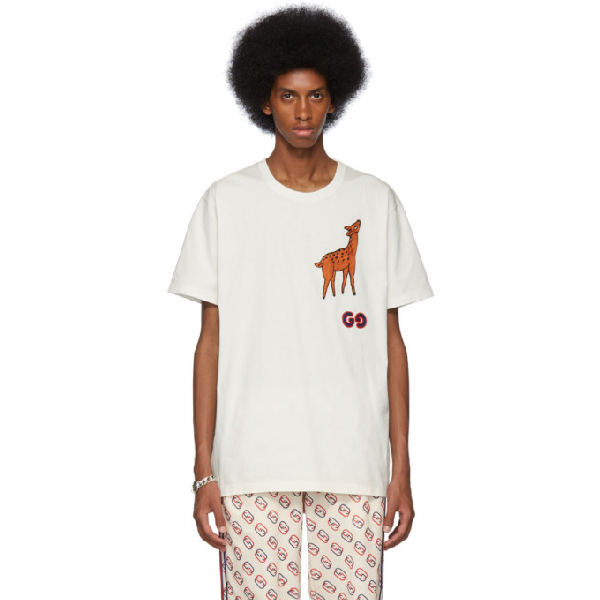 Gucci Oversize T-shirt With Deer Patch 