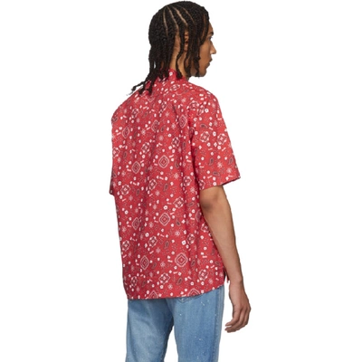 Bandana Print Knit Camp Shirt - Red/Multi