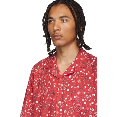 Shop Rhude Red Bandana Hawaiian Shirt
