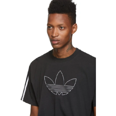 Shop Adidas Originals Black Outline Trefoil T-shirt
