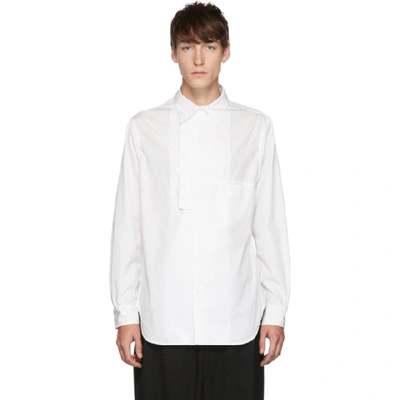 Shop Yohji Yamamoto White Asymmetry Shirt