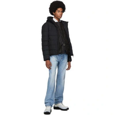 Shop Herno Black Short Channelled Zip Parka In 9300 Black