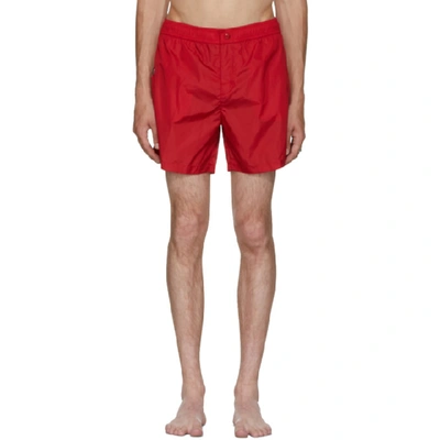 Shop Moncler Red Dolmias Beach Swim Shorts In 7-455.red