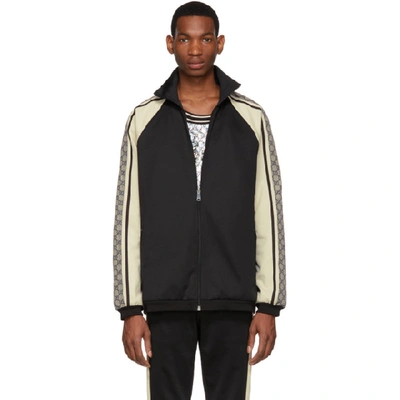 Gucci Black & Off-white Oversized Jersey Jacket In Black Multi | ModeSens