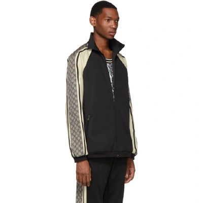 Shop Gucci Black & Off-white Oversized Jersey Jacket In 1093 Black