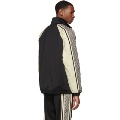 Shop Gucci Black & Off-white Oversized Jersey Jacket In 1093 Black