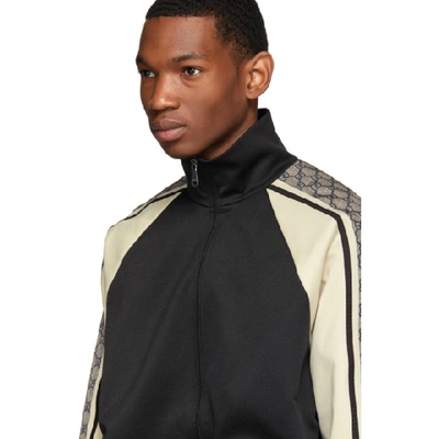 Shop Gucci Black & Off-white Oversized Jersey Jacket In 1093 Black