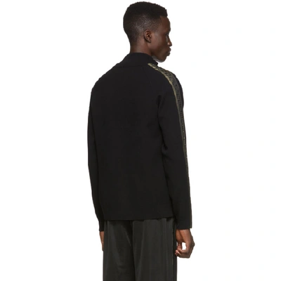 Shop Fendi Black And Gold Forever  Zip Up Sweater In F0gme Black