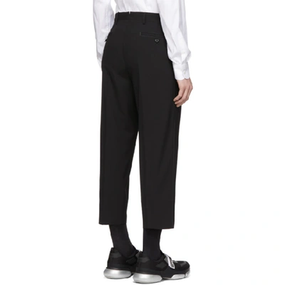 Shop Prada Black Wool Cropped Trousers