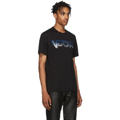 Shop Versace Black Embroidered Logo T-shirt