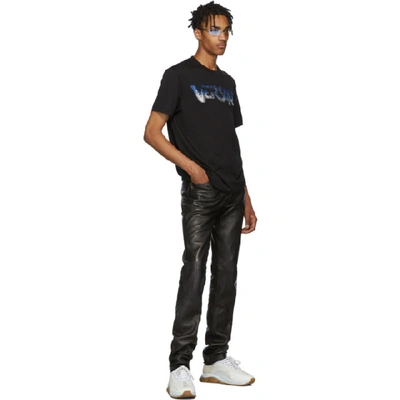 Shop Versace Black Embroidered Logo T-shirt