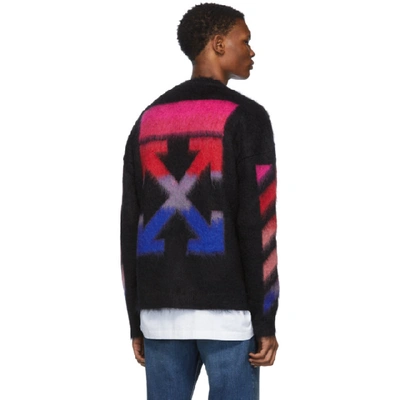 Shop Off-white Black Mohair Diag Sweater In Black/multi