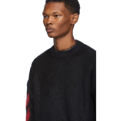 Shop Off-white Black Mohair Diag Sweater In Black/multi