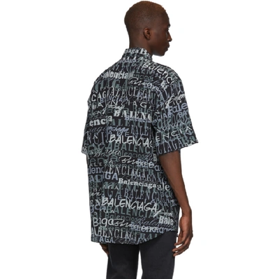 Balenciaga Logo-Print Silk Shirt