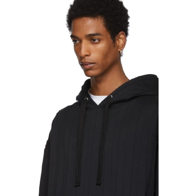 Shop Valentino Black Panelled Hoodie In 0nonero