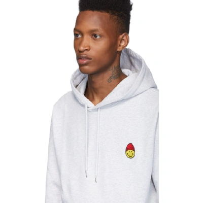 Shop Ami Alexandre Mattiussi Grey Smiley Edition Hoodie In 055 Hth Gry