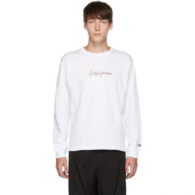 Shop Yohji Yamamoto White New Era Edition Long Sleeve T-shirt
