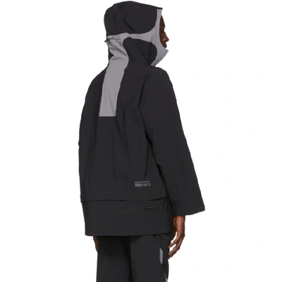 Black & Grey Asics Edition Poncho Hoodie In Performance Black/slate Grey