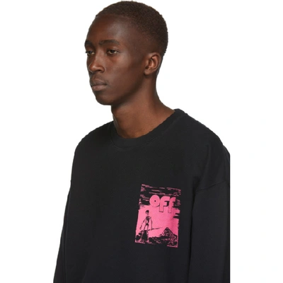 Shop Off-white Black And Pink Oversized Skulls Floating Sweatshirt In Blk Fus