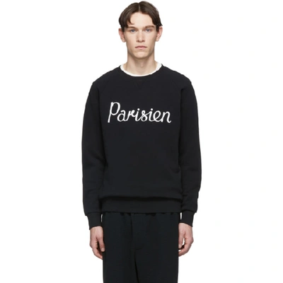 Shop Maison Kitsuné Maison Kitsune Black Parisien Sweatshirt