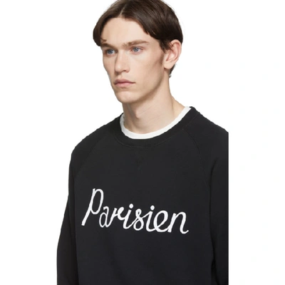 Shop Maison Kitsuné Maison Kitsune Black Parisien Sweatshirt