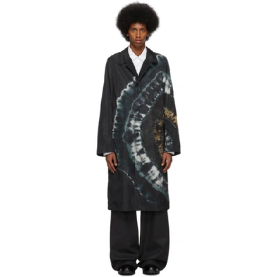 Shop Dries Van Noten Reversible Navy Tie-dye Coat