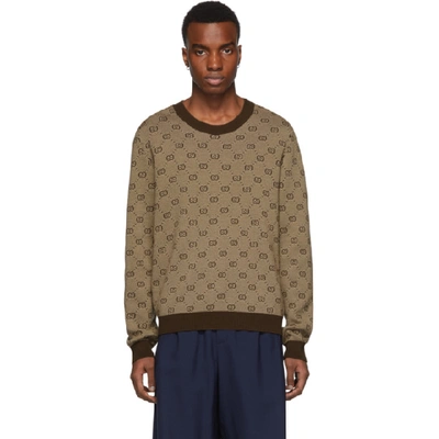 Shop Gucci Brown Gg Sweater In 2094 Camel