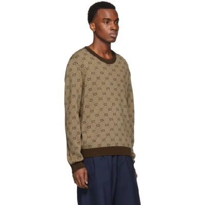 Shop Gucci Brown Gg Sweater In 2094 Camel