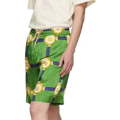 Shop Gucci Green Gg Marmont Shorts In 3086 Green
