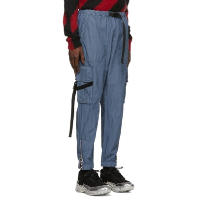 Shop Off-white Blue Parachute Cargo Pants In Blu Wht