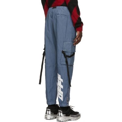 Shop Off-white Blue Parachute Cargo Pants In Blu Wht