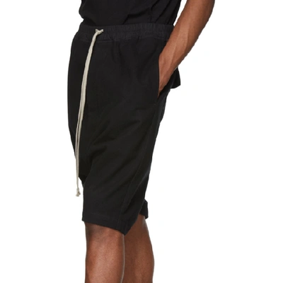 Shop Rick Owens Black Forever Basket Swinger Shorts In 09 Black