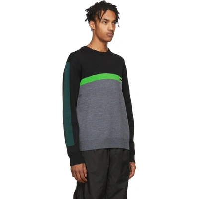 Shop Kenzo Black And Green Colorblock Sweater In 53 Pine