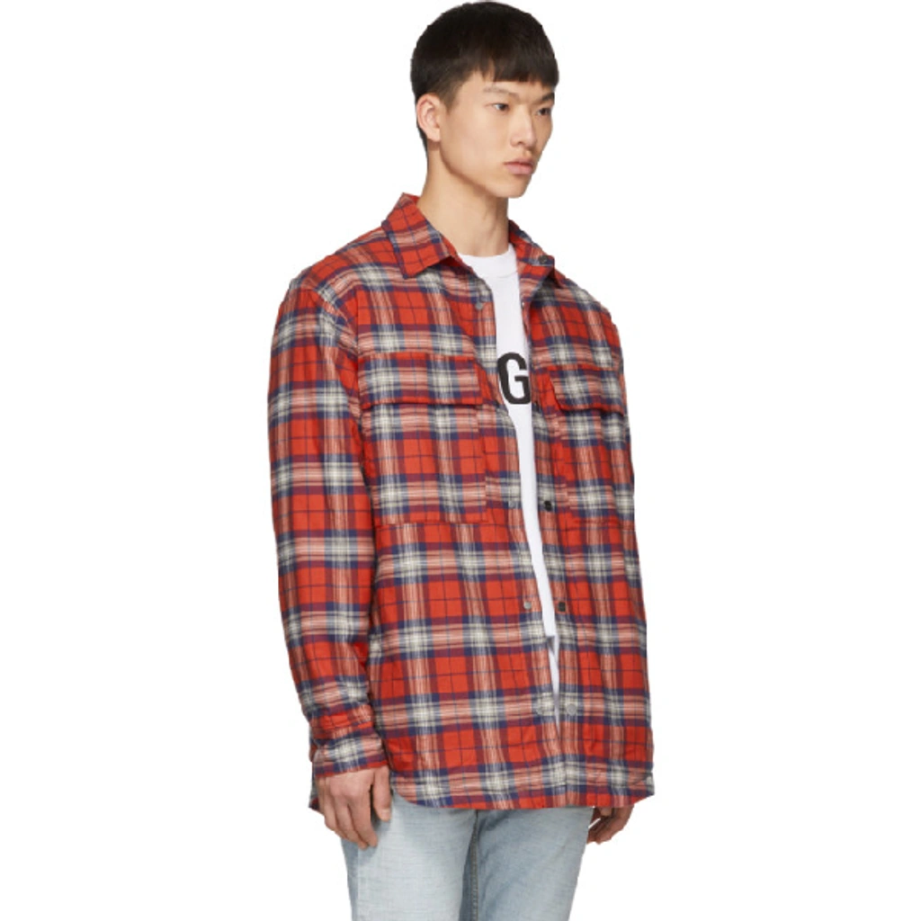 Fear Of God Plaid Shirt Jacket In Red ModeSens