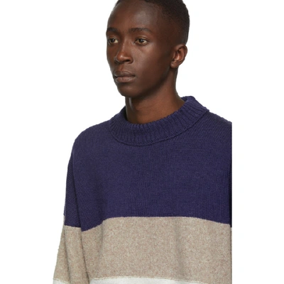 Shop Off-white Blue And Black Logo Sweater In Blu Blk