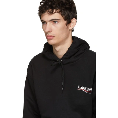 Shop Balenciaga Black Campaign Logo Hoodie