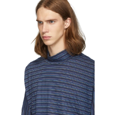 Shop Marni Blue Stripes Turtleneck In Stb99  Blue