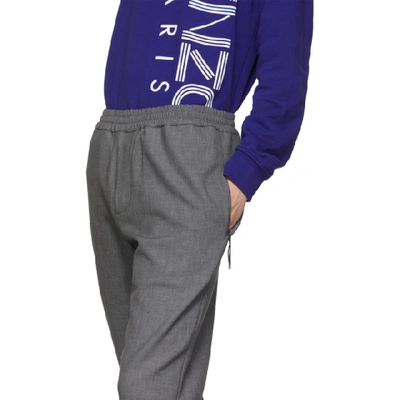 Shop Kenzo Grey Cropped Jog Trousers In 96 Mistgrey