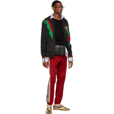 Shop Gucci Black Cable Knit Web Sweater In 1082 Black