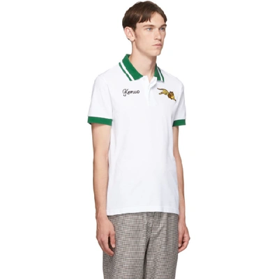 Shop Kenzo White Jumping Tiger Polo In 01 - White