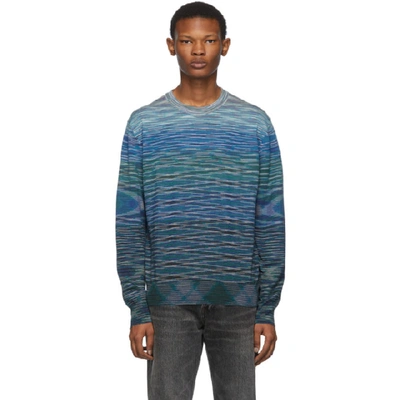 Shop Missoni Blue Wool Sweater In Multicolor