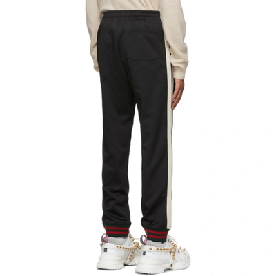 Shop Gucci Black Logo Lounge Pants In 1008 Black