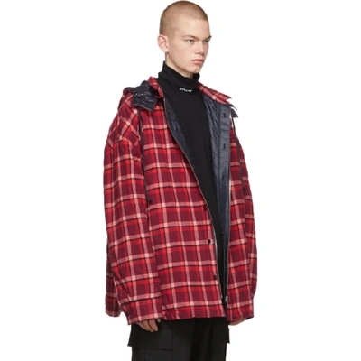 Shop Juun.j Pink Plaid Coat In X Pink