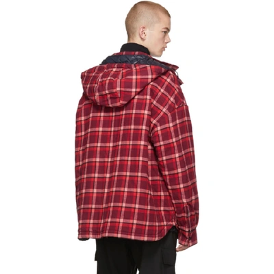 Shop Juun.j Pink Plaid Coat In X Pink