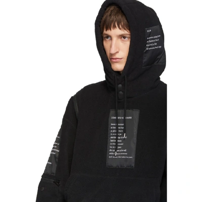 Shop Takahiromiyashita The Soloist Black Fleece Shoulder Zip Hoodie