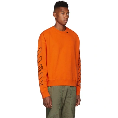 Shop Off-white Orange And Black Abstract Arrows Sweatshirt In 1910 Orgblk