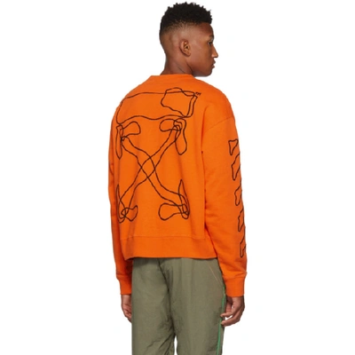 Shop Off-white Orange And Black Abstract Arrows Sweatshirt In 1910 Orgblk