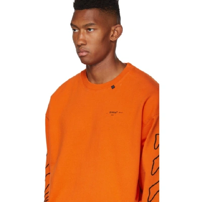 Shop Off-white Orange And Black Abstract Arrows Sweatshirt In 1910 Orgblk