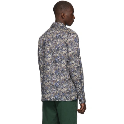 Shop Norse Projects Green Lawn Print Mads Shirt In 8098/ Ivy