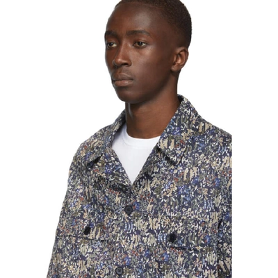 Shop Norse Projects Green Lawn Print Mads Shirt In 8098/ Ivy